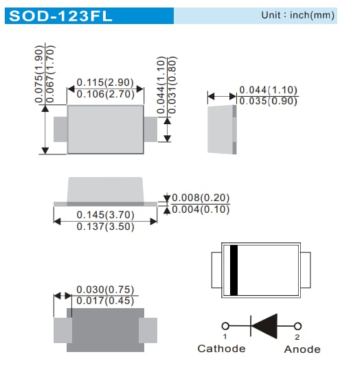 PANJIT SS2020FL to SS20100FL Schottky Barrier Rectifiers PANJIT SS2020FL to SS20100FL Schottky Barrier Rectifiers